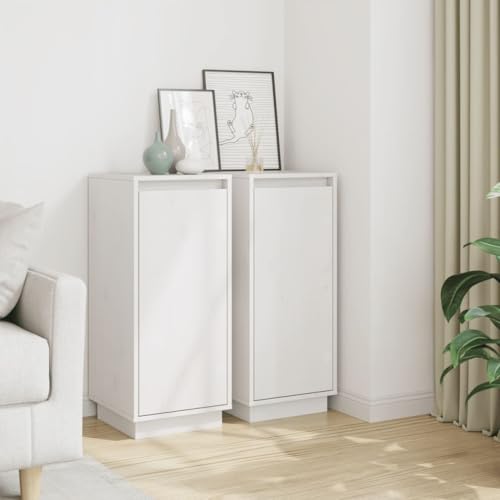 YITHOPI Sideboards 2 STK. Weiß Schlafzimmer-Schränke für Schlafzimmer Küche 31,5x34x75 cm Massivholz Kiefer YITHOPI Sideboards 2 STK. Weiß Schlafzimmer-Schränke für Schlafzimmer Küche 31,5x34x75 cm Massivholz Kiefer von YITHOPI