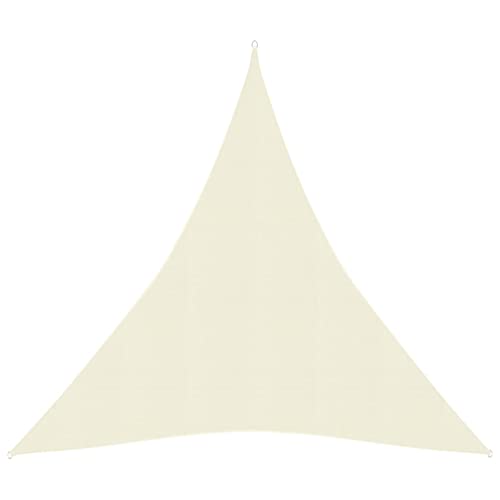 YITHOPI Sonnensegel丨Dreieck丨Sonnenschutz 丨Schimmel- und UV-resistent丨Wind- und wasserdurchlässig丨für Outdoor Garten mit Seilen und Befestigungs Kit丨160 g/m² Cremeweiß 4x5x5 m HDPE von YITHOPI