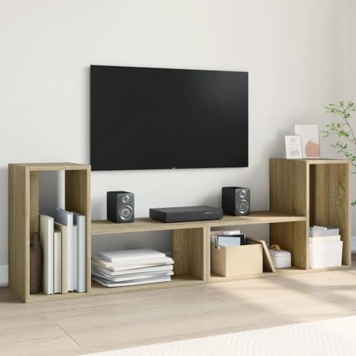 YITHOPI TV-Schränke 2 STK. Sonoma-Eiche TV Möbel Multifunktionaler TV-Ständer für Büro Empfangsraum 75x30x50 cm Holzwerkstoff von YITHOPI
