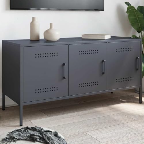 YITHOPI TV-Schrank Anthrazit Fernsehtisch Medienschrank für Schlafzimmer Empfangsraum 100,5x39x50,5 cm Stahl YITHOPI TV-Schrank Anthrazit Fernsehtisch Medienschrank für Schlafzimmer Empfangsraum 100,5x39x50,5 cm Stahl von YITHOPI