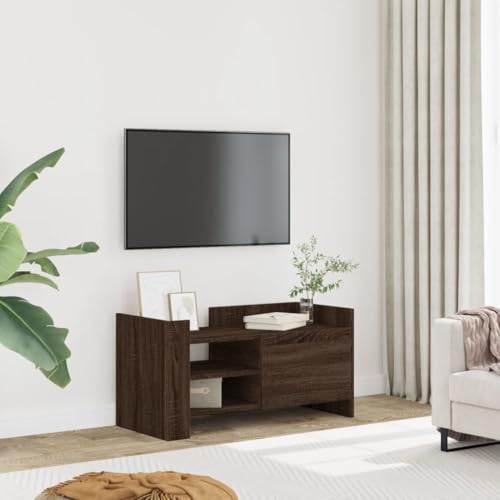 YITHOPI TV-Schrank Braun Eichen-Optik Fernsehschrank Multifunktionaler TV-Ständer für Wohnzimmer Schlafzimmer 80x35x40 cm Holzwerkstoff von YITHOPI