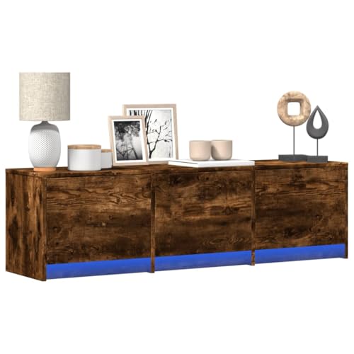 YITHOPI TV-Schrank LED Räuchereiche Fernsehschrank TV Sideboard für Schlafzimmer Arbeitszimmer 140x34x40 cm Holzwerkstoff YITHOPI TV-Schrank LED Räuchereiche Fernsehschrank TV Sideboard für Schlafzimmer Arbeitszimmer 140x34x40 cm Holzwerkstoff von YITHOPI