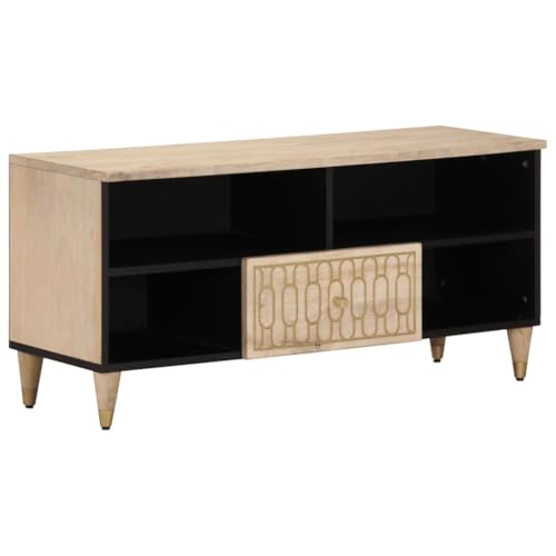 YITHOPI TV-Schrank Multifunktionaler TV-Ständer TV Schrank für Wohnzimmer Schlafzimmer 100x33x46 cm Massivholz Mango YITHOPI TV-Schrank Multifunktionaler TV-Ständer TV Schrank für Wohnzimmer Schlafzimmer 100x33x46 cm Massivholz Mango von YITHOPI