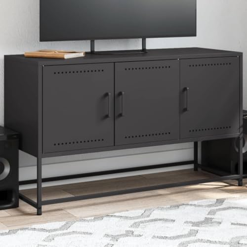 YITHOPI TV-Schrank Schwarz Wohnzimmertisch TV Sideboard für Wohnzimmer Schlafzimmer 100,5x39x60,5 cm Stahl YITHOPI TV-Schrank Schwarz Wohnzimmertisch TV Sideboard für Wohnzimmer Schlafzimmer 100,5x39x60,5 cm Stahl von YITHOPI