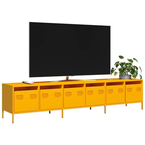 YITHOPI TV-Schrank Senfgelb Fernsehtisch Multifunktionaler TV-Ständer für Büro Wohnzimmer 202x39x43,5 cm Kaltgewalzter Stahl YITHOPI TV-Schrank Senfgelb Fernsehtisch Multifunktionaler TV-Ständer für Büro Wohnzimmer 202x39x43,5 cm Kaltgewalzter Stahl von YITHOPI
