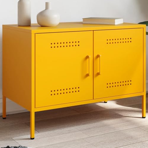 YITHOPI TV-Schrank Senfgelb Konsole Fernsehtisch für Arbeitszimmer Empfangsraum 68x39x50,5 cm Stahl YITHOPI TV-Schrank Senfgelb Konsole Fernsehtisch für Arbeitszimmer Empfangsraum 68x39x50,5 cm Stahl von YITHOPI