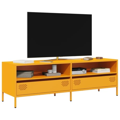 YITHOPI TV-Schrank Senfgelb TV Sideboard Wohnzimmerschrank für Empfangsraum Schlafzimmer 135x39x43,5 cm Kaltgewalzter Stahl YITHOPI TV-Schrank Senfgelb TV Sideboard Wohnzimmerschrank für Empfangsraum Schlafzimmer 135x39x43,5 cm Kaltgewalzter Stahl von YITHOPI