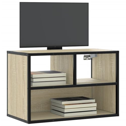 YITHOPI TV-Schrank Sonoma-Eiche Medienschrank Multifunktionaler TV-Ständer für Arbeitszimmer Büro 60x31x39,5 cm Holzwerkstoff und Metall von YITHOPI