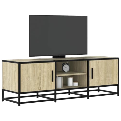 YITHOPI TV-Schrank Sonoma-Eiche Medienschrank TV Möbel für Empfangsraum Büro 120x35x41 cm Holzwerkstoff und Metall von YITHOPI