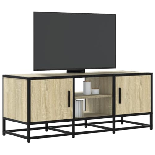 YITHOPI TV-Schrank Sonoma-Eiche TV Regal Wohnzimmertisch für Empfangsraum Wohnzimmer 100x35x50 cm Holzwerkstoff und Metall von YITHOPI
