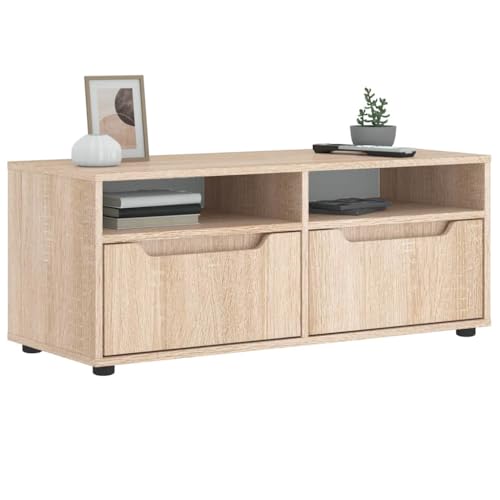 YITHOPI TV-Schrank VISNES Sonoma-Eiche Multifunktionaler TV-Ständer Fernsehschrank für Büro Schlafzimmer 100x40x38 cm Holzwerkstoff YITHOPI TV-Schrank VISNES Sonoma-Eiche Multifunktionaler TV-Ständer Fernsehschrank für Büro Schlafzimmer 100x40x38 cm Holzwerkstoff von YITHOPI