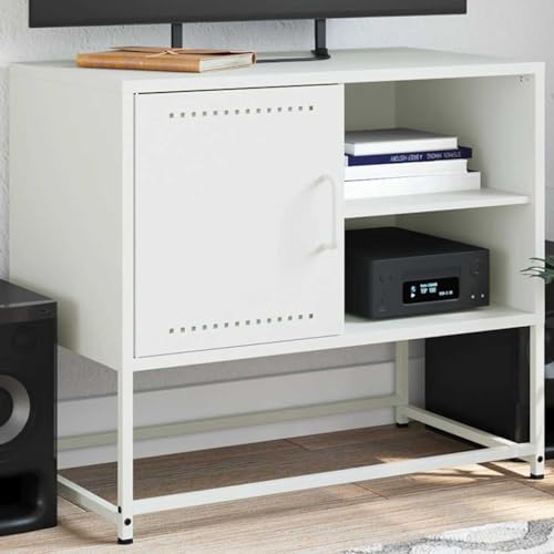 YITHOPI TV-Schrank Weiß Fernsehschrank Konsole für Schlafzimmer Wohnzimmer 68x39x60,5 cm Stahl YITHOPI TV-Schrank Weiß Fernsehschrank Konsole für Schlafzimmer Wohnzimmer 68x39x60,5 cm Stahl von YITHOPI