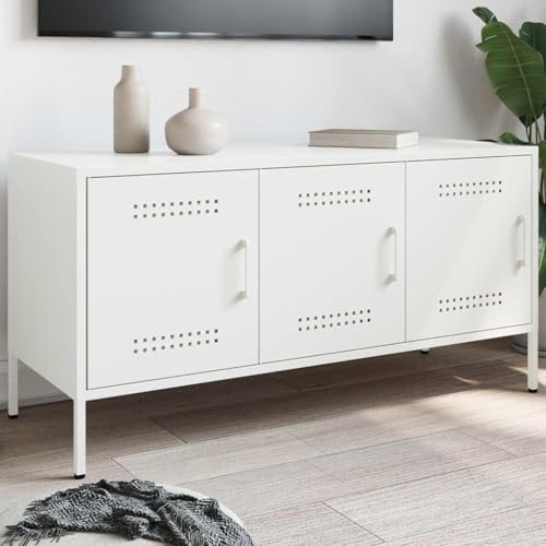 YITHOPI TV-Schrank Weiß TV Möbel Fernsehmöbel für Schlafzimmer Wohnzimmer 100,5x39x50,5 cm Stahl YITHOPI TV-Schrank Weiß TV Möbel Fernsehmöbel für Schlafzimmer Wohnzimmer 100,5x39x50,5 cm Stahl von YITHOPI