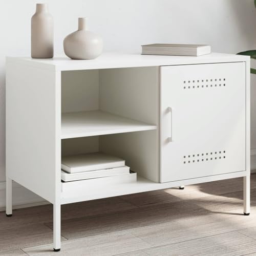 YITHOPI TV-Schrank Weiß Wohnzimmertisch Medienschrank für Schlafzimmer Wohnzimmer 68x39x50,5 cm Stahl YITHOPI TV-Schrank Weiß Wohnzimmertisch Medienschrank für Schlafzimmer Wohnzimmer 68x39x50,5 cm Stahl von YITHOPI