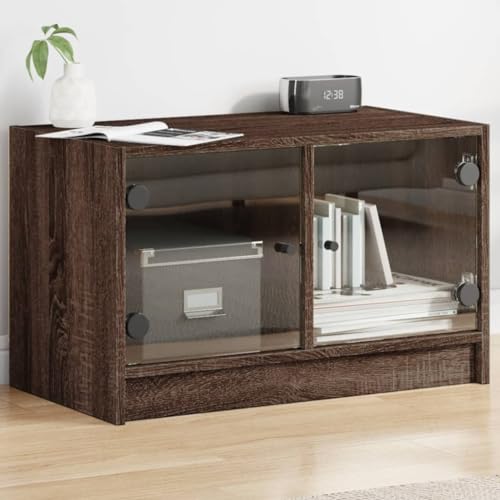 YITHOPI TV-Schrank mit Glastüren Braun Eichen-Optik Fernsehtisch Wohnzimmertisch für Büro Empfangsraum 68x37x42 cm YITHOPI TV-Schrank mit Glastüren Braun Eichen-Optik Fernsehtisch Wohnzimmertisch für Büro Empfangsraum 68x37x42 cm von YITHOPI