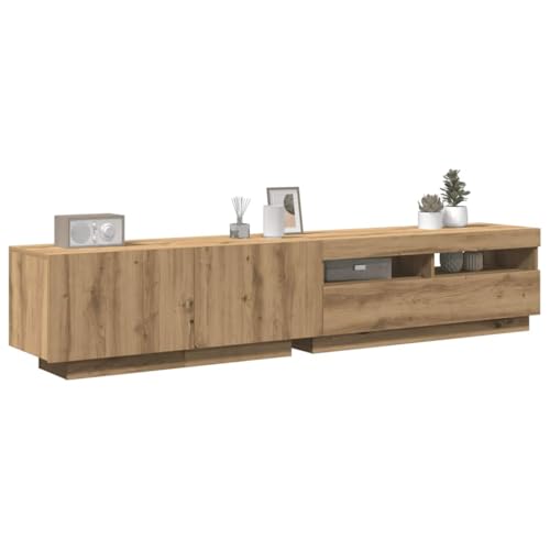 YITHOPI TV-Schrank mit LED-Leuchten Artisan-Eiche Wohnzimmertisch Fernsehtisch für Arbeitszimmer Büro 200x35x40 cm YITHOPI TV-Schrank mit LED-Leuchten Artisan-Eiche Wohnzimmertisch Fernsehtisch für Arbeitszimmer Büro 200x35x40 cm von YITHOPI