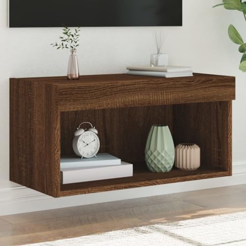 YITHOPI TV-Schrank mit LED-Leuchten Braun Eichen-Optik Wohnzimmertisch TV Schrank für Schlafzimmer Empfangsraum 60x30x30 cm YITHOPI TV-Schrank mit LED-Leuchten Braun Eichen-Optik Wohnzimmertisch TV Schrank für Schlafzimmer Empfangsraum 60x30x30 cm von YITHOPI