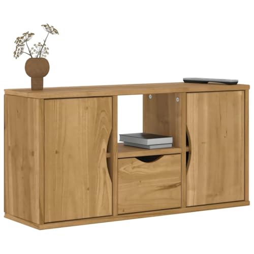 YITHOPI TV-Schrank mit Schublade ODDA TV Schrank TV Sideboard für Büro Wohnzimmer 79x24x40 cm Massivholz Kiefer von YITHOPI