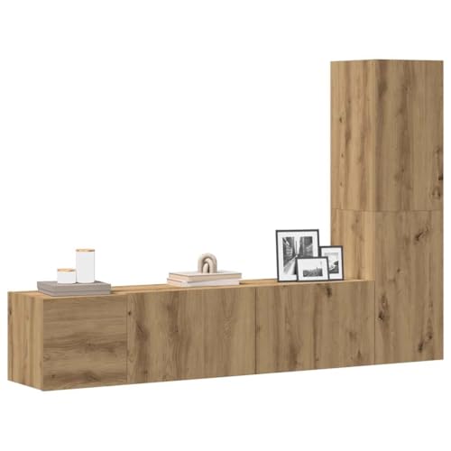 YITHOPI TV-Wandschränke 3 STK. Artisan-Eiche Holzwerkstoff TV Schrank Multifunktionaler TV-Ständer für Büro Wohnzimmer von YITHOPI