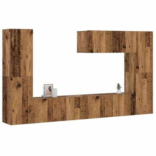 YITHOPI TV-Wandschränke 7 STK. Altholz-Optik Holzwerkstoff Wohnzimmerschrank TV Regal für Empfangsraum Wohnzimmer von YITHOPI