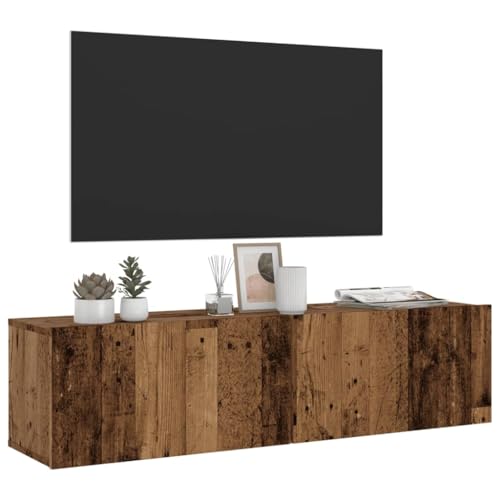 YITHOPI TV-Wandschrank Altholz-Optik TV Möbel Fernsehtisch für Empfangsraum Arbeitszimmer 120x30x30 cm Holzwerkstoff von YITHOPI