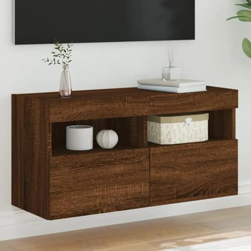 YITHOPI TV-Wandschrank mit LED-Leuchten Braun Eichen-Optik Wohnzimmerschrank TV Schrank für Empfangsraum Arbeitszimmer 80x30x40 cm YITHOPI TV-Wandschrank mit LED-Leuchten Braun Eichen-Optik Wohnzimmerschrank TV Schrank für Empfangsraum Arbeitszimmer 80x30x40 cm von YITHOPI