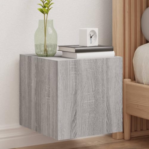 YITHOPI TV-Wandschrank mit LED-Leuchten Grau Sonoma TV Möbel Fernsehmöbel für Büro Wohnzimmer 30,5x35x30 cm von YITHOPI
