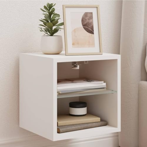 YITHOPI TV-Wandschrank mit LED-Leuchten Weiß Fernsehschrank Wohnzimmerschrank für Empfangsraum Arbeitszimmer 30x28,5x30 cm YITHOPI TV-Wandschrank mit LED-Leuchten Weiß Fernsehschrank Wohnzimmerschrank für Empfangsraum Arbeitszimmer 30x28,5x30 cm von YITHOPI
