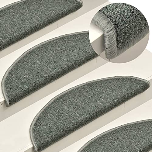 YITHOPI Treppenmatten 15 STK.Stufenmatten,Treppen Rutschschutz antirutsch Treppenstufen Matten,Modern sockenfreundlich Stufenmatten Set,Treppe Dekoration,Dunkelgrün 56x17x3 cm von YITHOPI