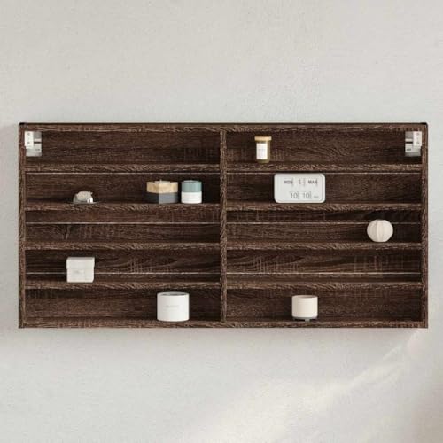 YITHOPI Vitrinenschrank Braun Eichen-Optik Wandboard Bücherregal für Bad Schlafzimmer 100x8,5x50 cm Holzwerkstoff YITHOPI Vitrinenschrank Braun Eichen-Optik Wandboard Bücherregal für Bad Schlafzimmer 100x8,5x50 cm Holzwerkstoff von YITHOPI