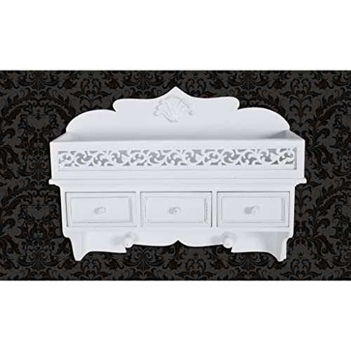 YITHOPI Wandgarderobe mit 3 Schubladen 2 Kleiderhaken Wandboard Dekoratives Wandregal für Wohnzimmer Bad von YITHOPI