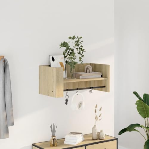 YITHOPI Wandregal Sonoma-Eiche Regal für Deko Regal für Bad Wohnzimmer 70,5x35x30,5 cm Holzwerkstoff von YITHOPI