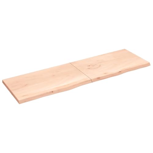 YITHOPI Wandregal Wandboard Hängeregal für Schlafzimmer Büro 200x60x(2-4) cm Massivholz Eiche Unbehandelt von YITHOPI