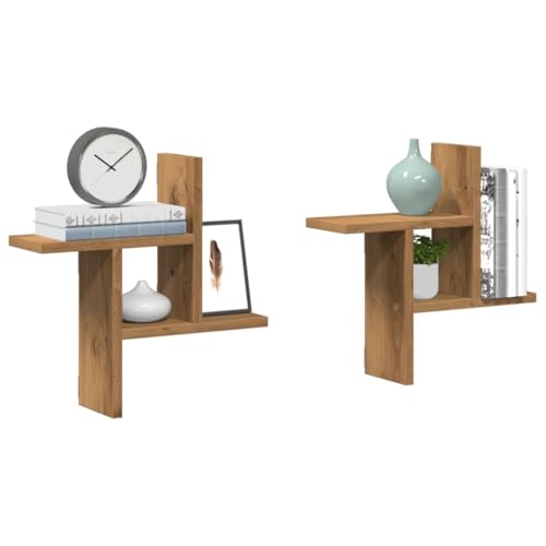 YITHOPI Wandregale 2 STK. Artisan-Eiche Wohnzimmerregal Bücherregal für Wohnzimmer Schlafzimmer 38x12x38 cm Holzwerkstoff YITHOPI Wandregale 2 STK. Artisan-Eiche Wohnzimmerregal Bücherregal für Wohnzimmer Schlafzimmer 38x12x38 cm Holzwerkstoff von YITHOPI