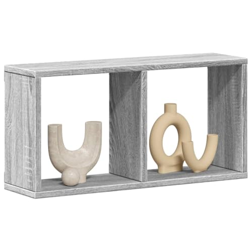 YITHOPI Wandschrank Hängeregal Bücherregal für Büro Schlafzimmer 60x16x30 cm Grau Sonoma Holzwerkstoff von YITHOPI