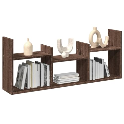YITHOPI Wandschrank Schwebendes Wandregal Regal für Deko für Büro Bad 100x18x40 cm Braun Eichen-Optik Holzwerkstoff von YITHOPI