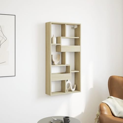 YITHOPI Wandschrank Sonoma-Eiche Regal für Deko Hängeregal für Bad Schlafzimmer 50x15x100 cm Holzwerkstoff von YITHOPI