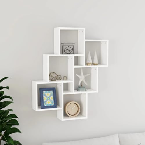 YITHOPI Würfelregal Weiß Regal für Deko Hängeregal für Wohnzimmer Büro 78x15x93 cm Holzwerkstoff YITHOPI Würfelregal Weiß Regal für Deko Hängeregal für Wohnzimmer Büro 78x15x93 cm Holzwerkstoff von YITHOPI