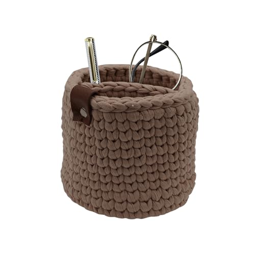 YITOBA 2-in-1-Brillenhalter-Ständer mit 2 Abschnitten, schützender Brillenhalter für Nachttisch, weiches Gewebe, vertikaler Brillenständer, Aufbewahrungs-Organizer für Schreibtisch, Camel von YITOBA