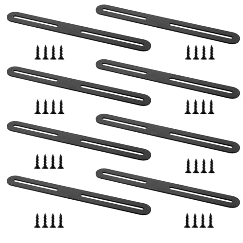 Verstellbare Flachverbinder, 8 Stk Metallverbinder, Holzverbinder Verbindungsplatte Verbinder mit Langloch, Eisen Lochplatten Ausbesserungsplatte für Reparatur Befestigung Holz Möbel - 215x24 mm von YITYDaMai