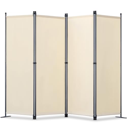 YIUHART 224 x 165 cm Paravent 4 Teilig, Raumteiler Klappbar Freistehend Trennwand Faltba Sichtschutz für mehr Privatsphäre und Flexibilität Beige YIUHART 224 x 165 cm Paravent 4 Teilig, Raumteiler Klappbar Freistehend Trennwand Faltba Sichtschutz für mehr Privatsphäre und Flexibilität Beige von YIUHART