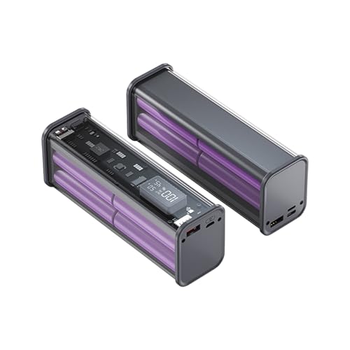 YIUPEDRFG DIY Schnelle Lade Power Bank Fall Für 8 FOR18650 Batterien PD 22,5 W Mechanische Transparente Shell DIY Mobile Power Box ABS, grau von YIUPEDRFG