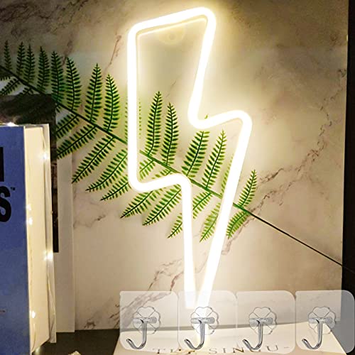 YIVIYAR Lightning Bolt Neonlichter Neonlicht für Wand Neon Wandleuchten Kinder Nachtlampe Licht Lightning Bolt Neonlampe Leuchtschilder für Schlafzimmer von YIVIYAR