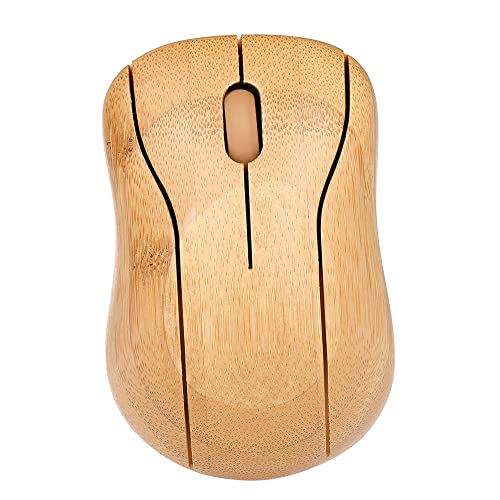 YIWENG 2.4G drahtlose optische Bambusmaus 3 justierbare DPI Computer-Maus mit USB-Empfänger für Notizbuch PC-Laptop-Computer Gelb,kabellose Maus Maus Computermaus Mäuse von YIWENG