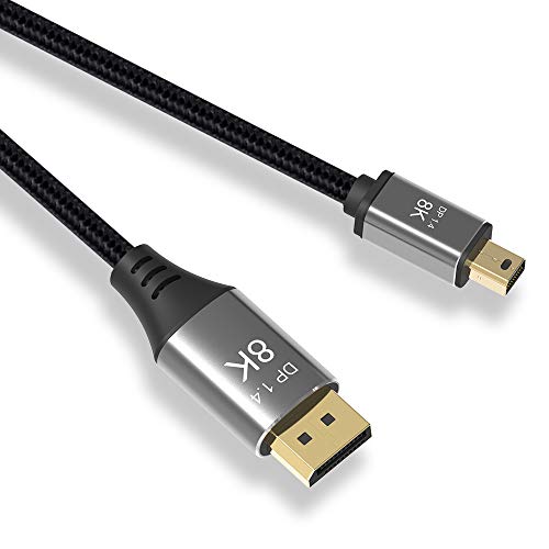 YIWENTEC 2M 6.6FT Mini DP naar DisplayPort-kabel 8K (7680X4320) @60Hz 4K @144Hz DisplayPort 1.4 bi-directionele transmissie DisplayPort naar Mini DisplayPort (2M) von YIWENTEC
