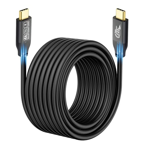 YIWENTEC USB C Kabel auf USB C 3.2 Male Gen2 X 2 Typ C Ladekabel, 20 Gbps Datentransfer, 240 W 48 V/5 A Fast Charging Kabel, 4K @ 60 Hz Video Transfer (5 m) von YIWENTEC