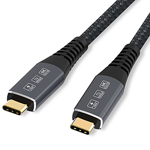 YIWENTEC USB4 5K Cable M/M USB-C Compatible with TB 3 5K/4K 60Hz Video 40Gbps Data Transfer Rate 20V 5A 100W Power Delivery 3-in-1 USB-C Cable for Monitors External SSD eGPU (1.8 m) von YIWENTEC