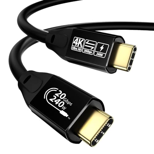 YIWENTEC USB C Cable to USB C 3.2 male male Gen2 × 2 Type C Charging Cable, 20 Gbps Data Transfer, 240 W 48 V/5 A Fast Charging Cable, 4K @ 60Hz Video Transfer (0.5M) von YIWENTEC