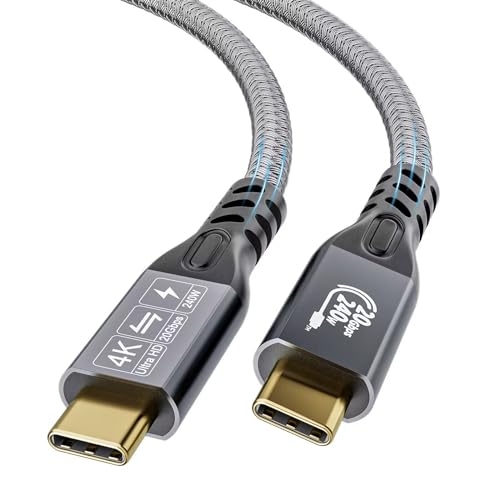 YIWENTEC USB C Cable to USB C 3.2 Male Gen2X2 Type C Charging Cable, 20Gbps Data Transfer, 240W 48V/5A Fast Charging Cable, 4K@60Hz Video Transfer (Straight, 1m) von YIWENTEC