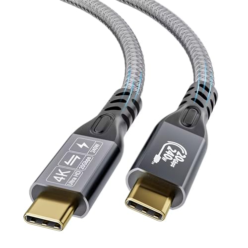 YIWNETEC USB C Kabel auf USB C 3.2 Stecker Gen2 × 2 Typ C Ladekabel, 20 Gbps Datentransfer, 240 W 48 V/5 A Fast Charging Kabel, 4K @ 60 Hz Video Transfer (gerade, 3 m) von YIWENTEC